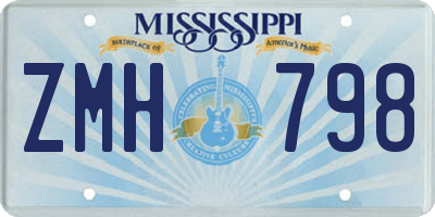 MS license plate ZMH798