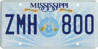 MS license plate ZMH800