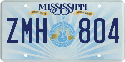 MS license plate ZMH804