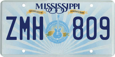 MS license plate ZMH809