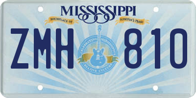 MS license plate ZMH810