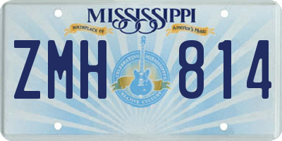MS license plate ZMH814