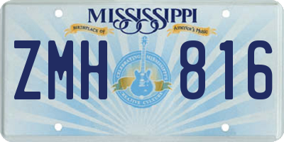 MS license plate ZMH816