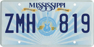 MS license plate ZMH819