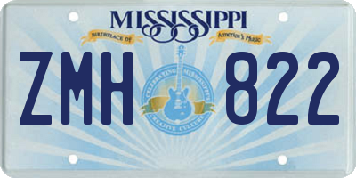MS license plate ZMH822