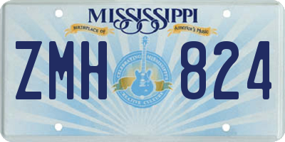 MS license plate ZMH824