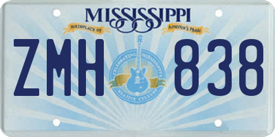 MS license plate ZMH838
