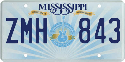 MS license plate ZMH843