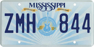 MS license plate ZMH844