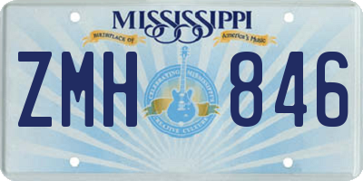 MS license plate ZMH846