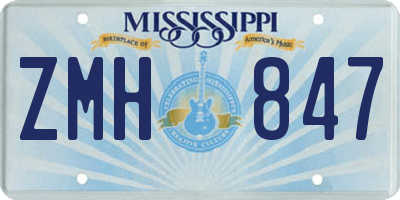 MS license plate ZMH847