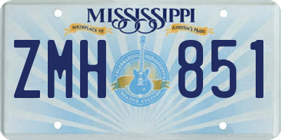 MS license plate ZMH851