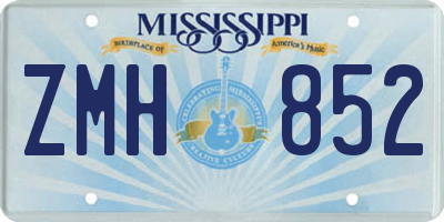 MS license plate ZMH852