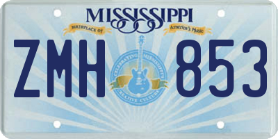 MS license plate ZMH853