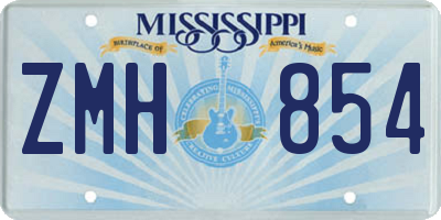 MS license plate ZMH854