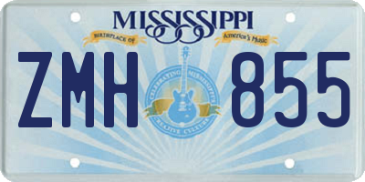 MS license plate ZMH855