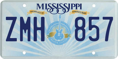 MS license plate ZMH857