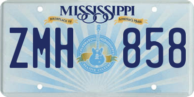 MS license plate ZMH858