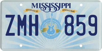 MS license plate ZMH859