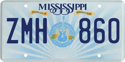 MS license plate ZMH860