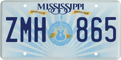 MS license plate ZMH865