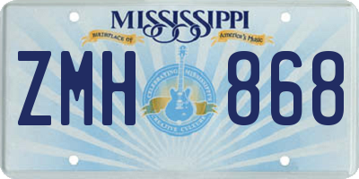 MS license plate ZMH868