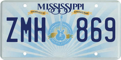 MS license plate ZMH869