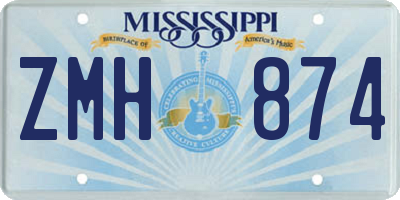 MS license plate ZMH874