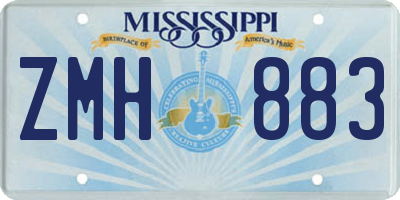 MS license plate ZMH883