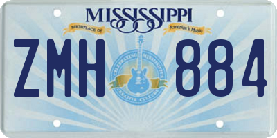 MS license plate ZMH884