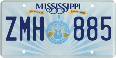 MS license plate ZMH885