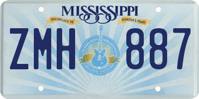 MS license plate ZMH887