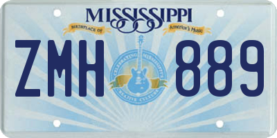 MS license plate ZMH889