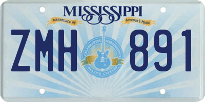 MS license plate ZMH891