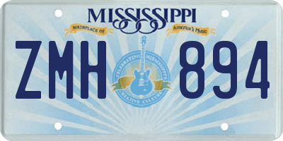 MS license plate ZMH894