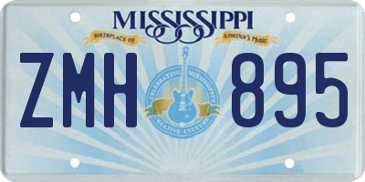 MS license plate ZMH895