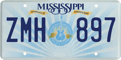MS license plate ZMH897