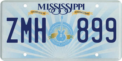 MS license plate ZMH899