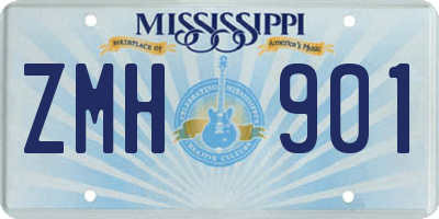 MS license plate ZMH901