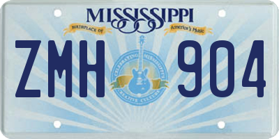 MS license plate ZMH904