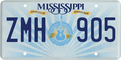 MS license plate ZMH905
