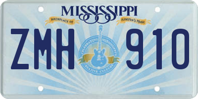 MS license plate ZMH910