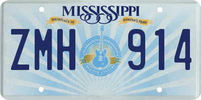 MS license plate ZMH914