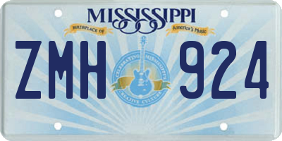 MS license plate ZMH924