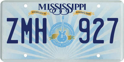 MS license plate ZMH927