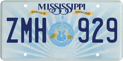 MS license plate ZMH929