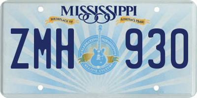 MS license plate ZMH930