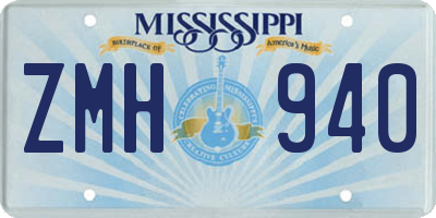 MS license plate ZMH940