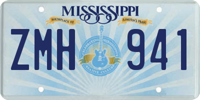MS license plate ZMH941