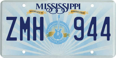 MS license plate ZMH944